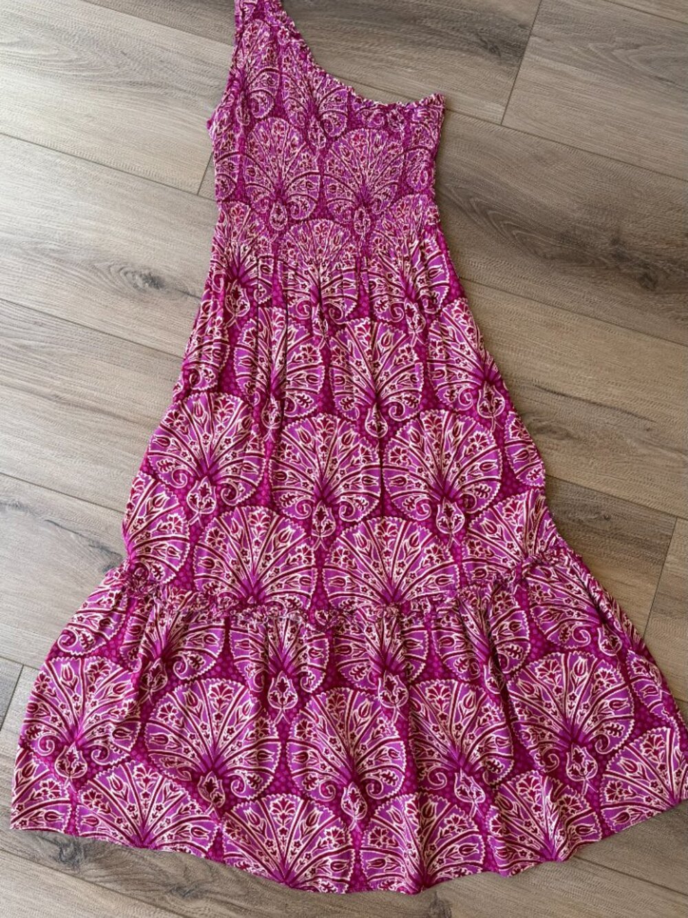 Knox Rose One Shoulder Pink Print Dress S - Picture 2 of 7